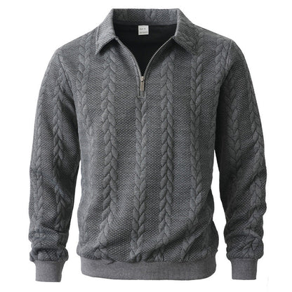 Image of Garrett | Men's Long Sleeve Zip Neck Polo Shirt
