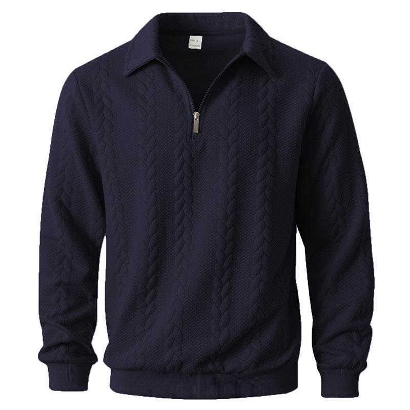 Image of Garrett | Men's Long Sleeve Zip Neck Polo Shirt