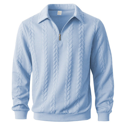 Image of Garrett | Men's Long Sleeve Zip Neck Polo Shirt