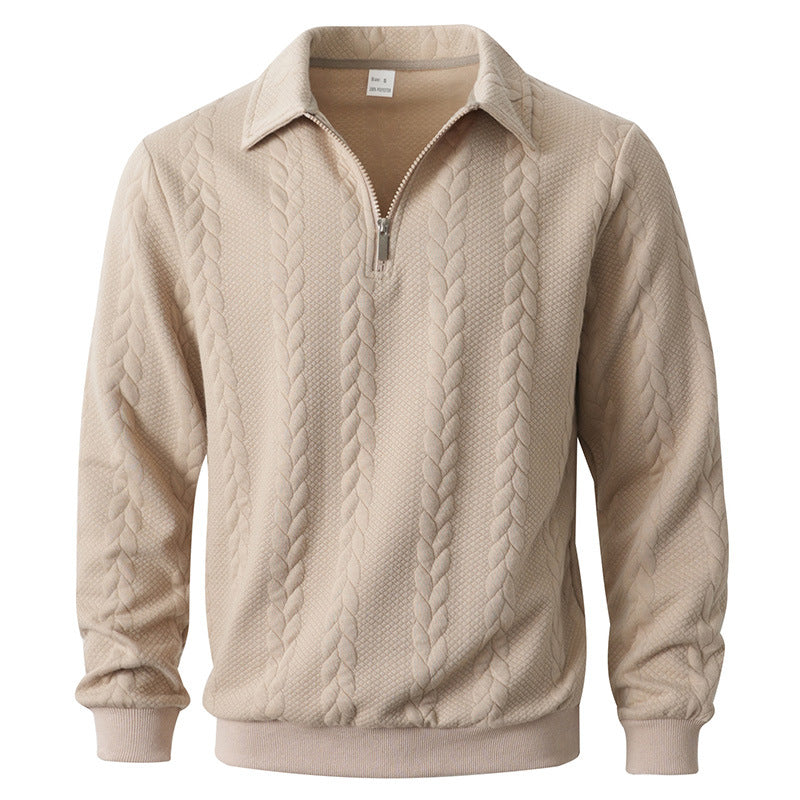 Image of Garrett | Men's Long Sleeve Zip Neck Polo Shirt