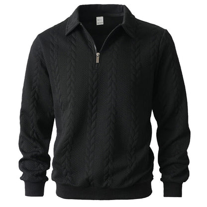 Image of Garrett | Men's Long Sleeve Zip Neck Polo Shirt