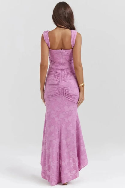 Women's Floral Lace Midi Dress Sleeveless