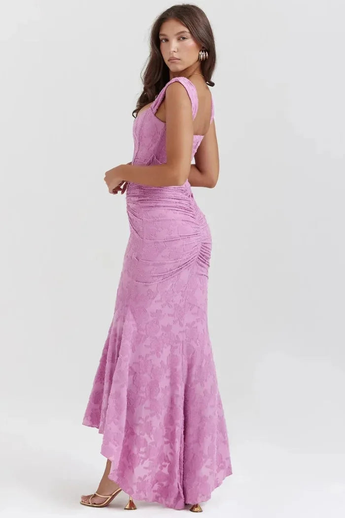 Women's Floral Lace Midi Dress Sleeveless