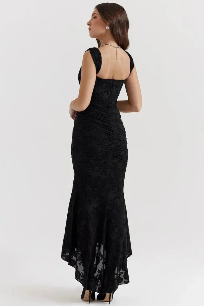 Women's Floral Lace Midi Dress Sleeveless