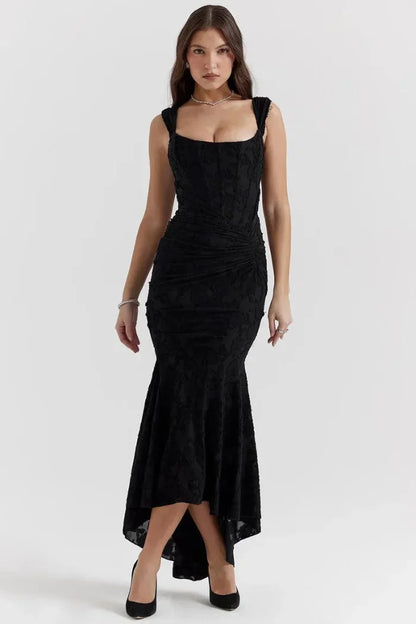 Women's Floral Lace Midi Dress Sleeveless