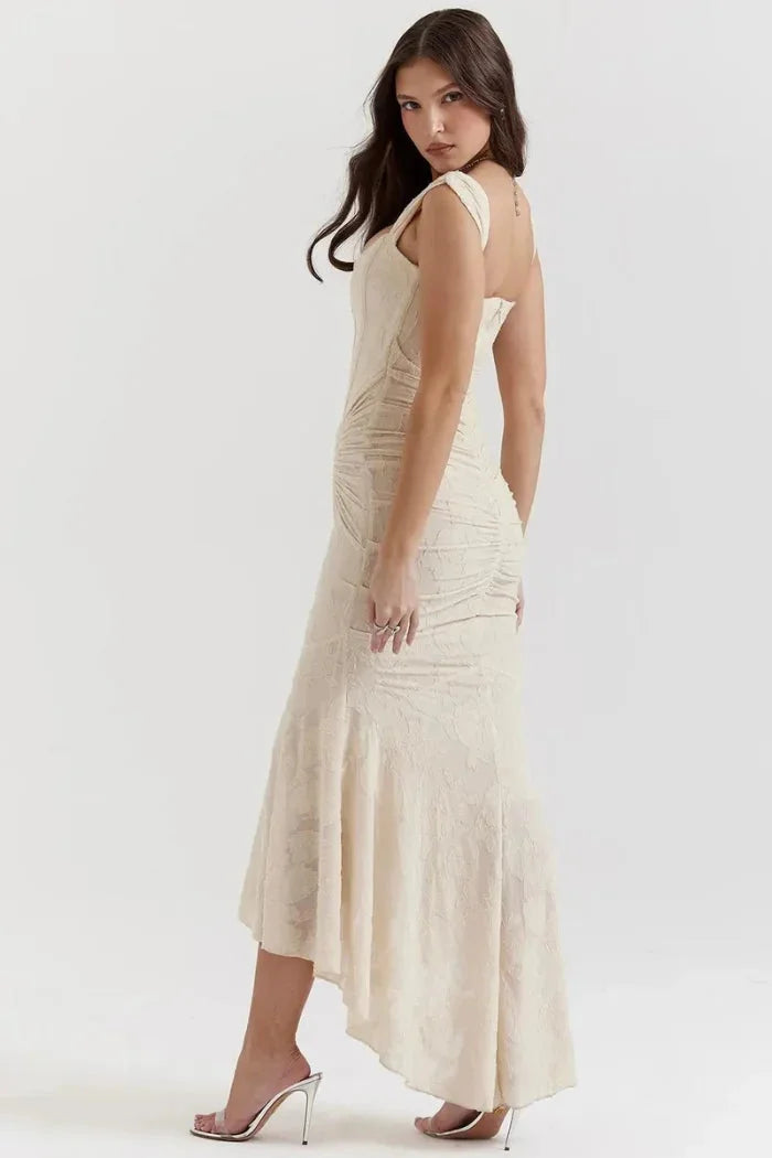 Women's Floral Lace Midi Dress Sleeveless