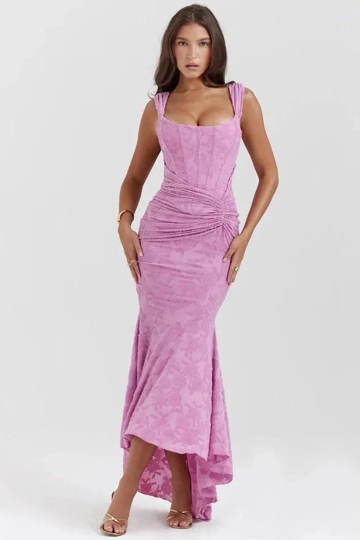 Women's Floral Lace Midi Dress Sleeveless