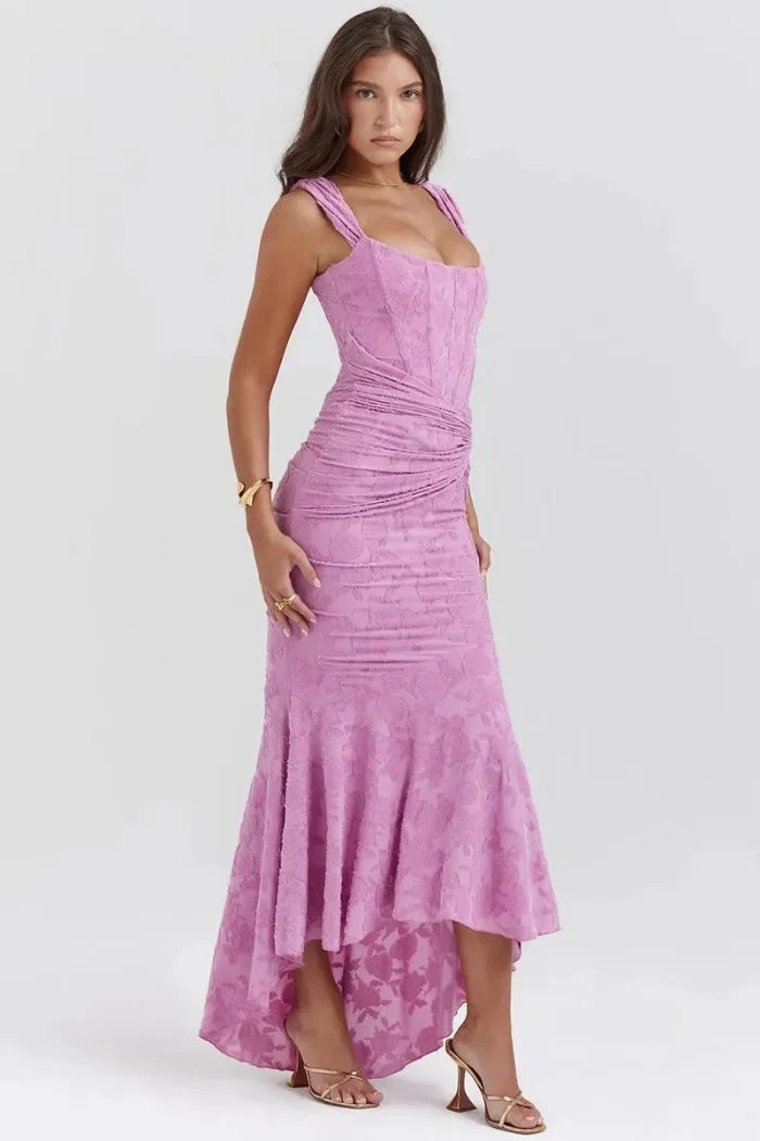 Women's Floral Lace Midi Dress Sleeveless