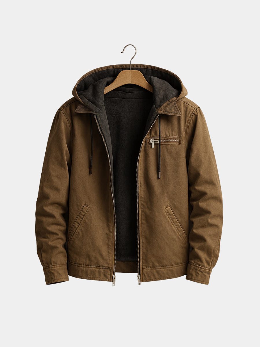 Men's Full Zip Hooded Casual Jacket - VibreMode