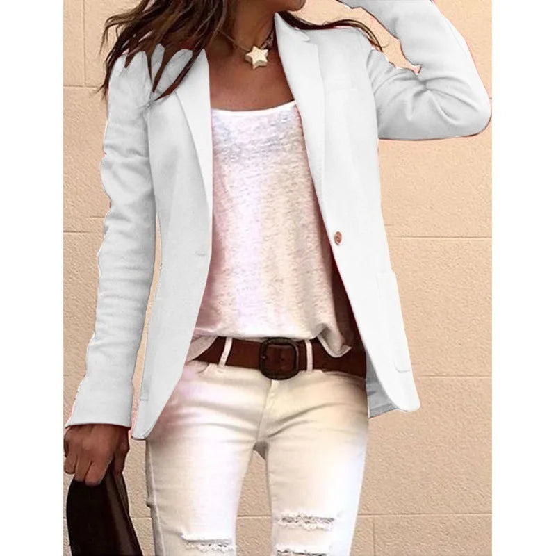 Image of Georgia | Women's Long Sleeve Button Front Blazer