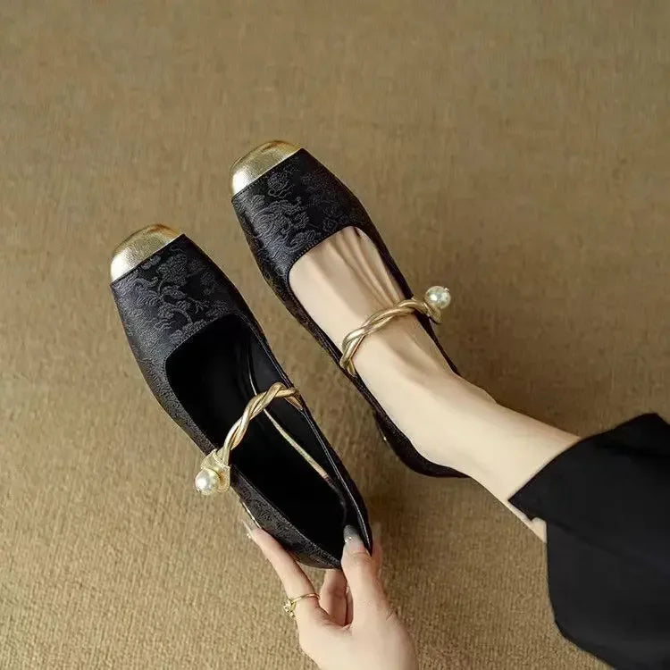 Sparkly Buckle Mary Jane Pumps for Women