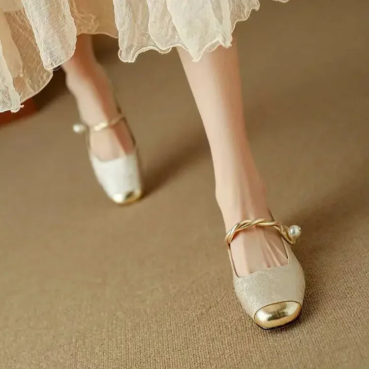 Sparkly Buckle Mary Jane Pumps for Women
