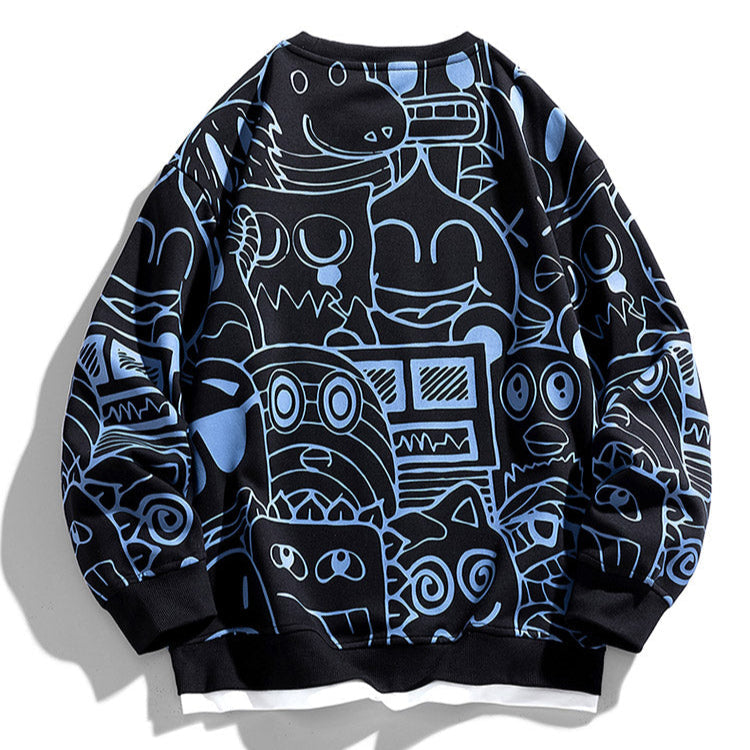 Trendy Printed Crew Sweatshirt