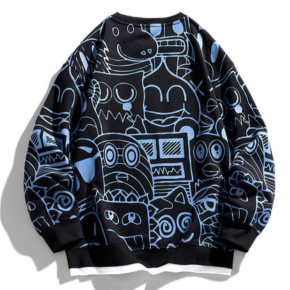 Trendy Printed Crew Sweatshirt
