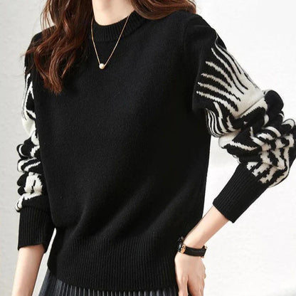 Trendy Print Crew Sweater