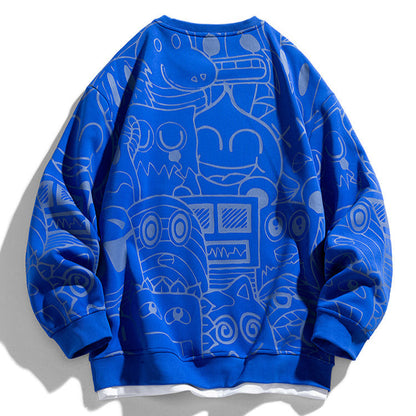 Trendy Printed Crew Sweatshirt