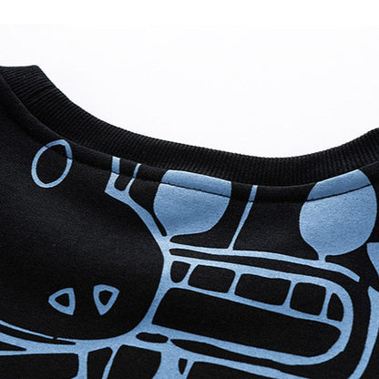 Trendy Printed Crew Sweatshirt