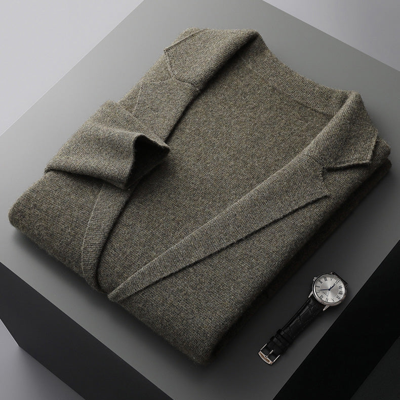 Soft Pure Wool Crew Neck Cardigan