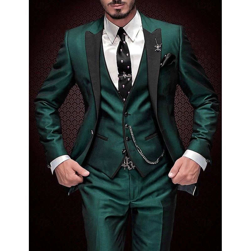 Men's 3-Piece Suit Blazer Waistcoat Trousers Set