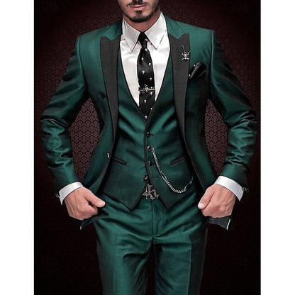 Men's 3-Piece Suit Blazer Waistcoat Trousers Set