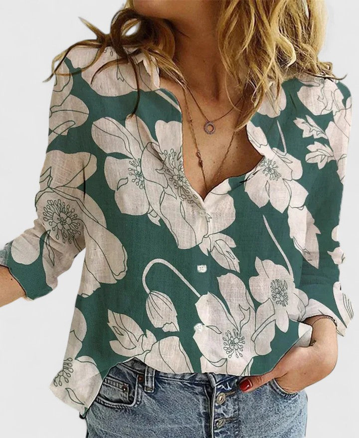 Relaxed Fit Women's Button Down Blouse