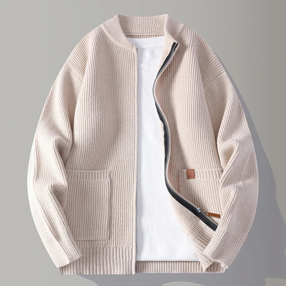 Men's Rib Knit Zip Cardigan