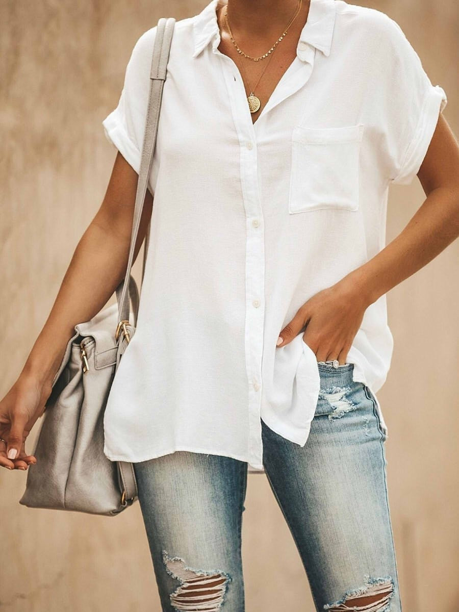Gloria Women's Button Down Collar Blouse - VibreMode