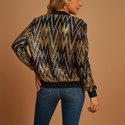 Gold statement coat for women with tailored silhouette, structured collar, and sleek modern design, ideal for casual, social, and semi-formal outfits.