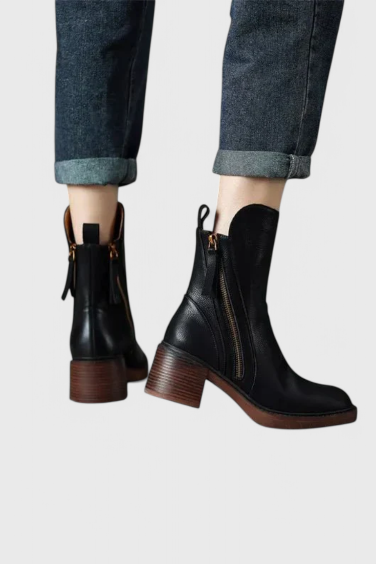 Chic Low Heel Ankle Boots for Women