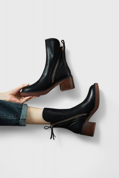 Chic Low Heel Ankle Boots for Women - VibreMode