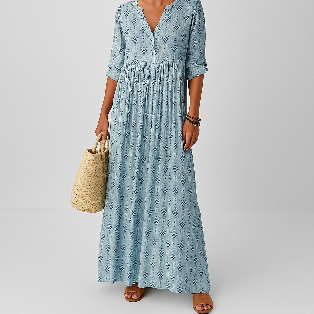 Trendy Floral Long Sleeve Summer Dress for Women - VibreMode