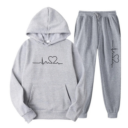 Cozy Ladies Snowflake Hoodie Sweat Suit - VibreMode
