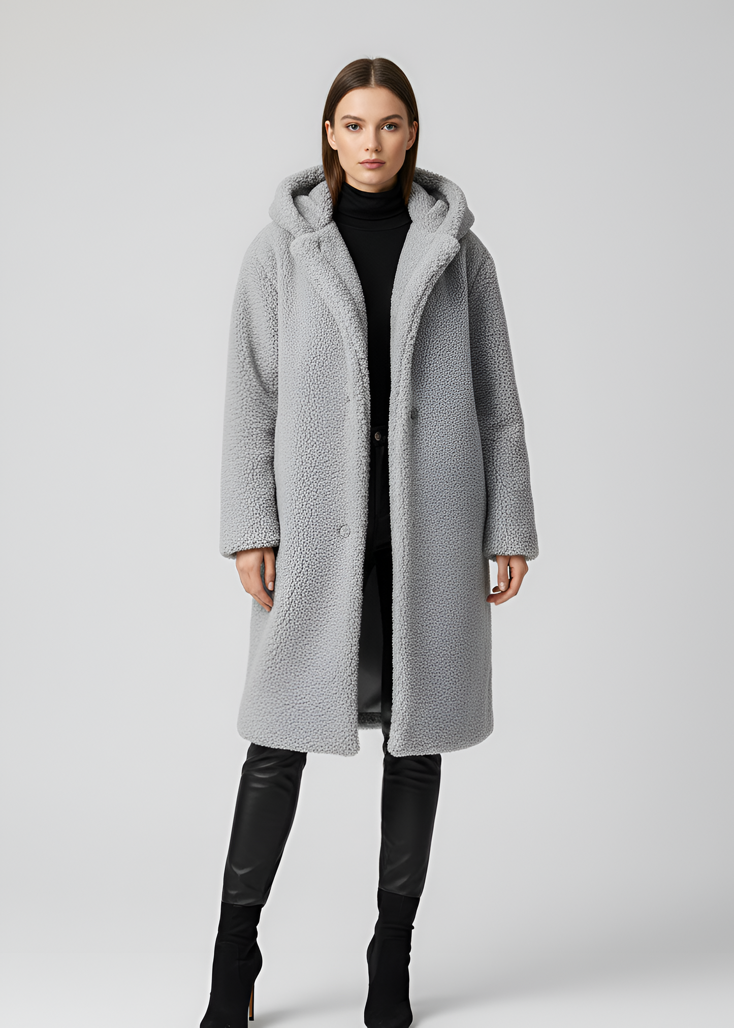 Women's Hooded Faux Fur Long Coat
