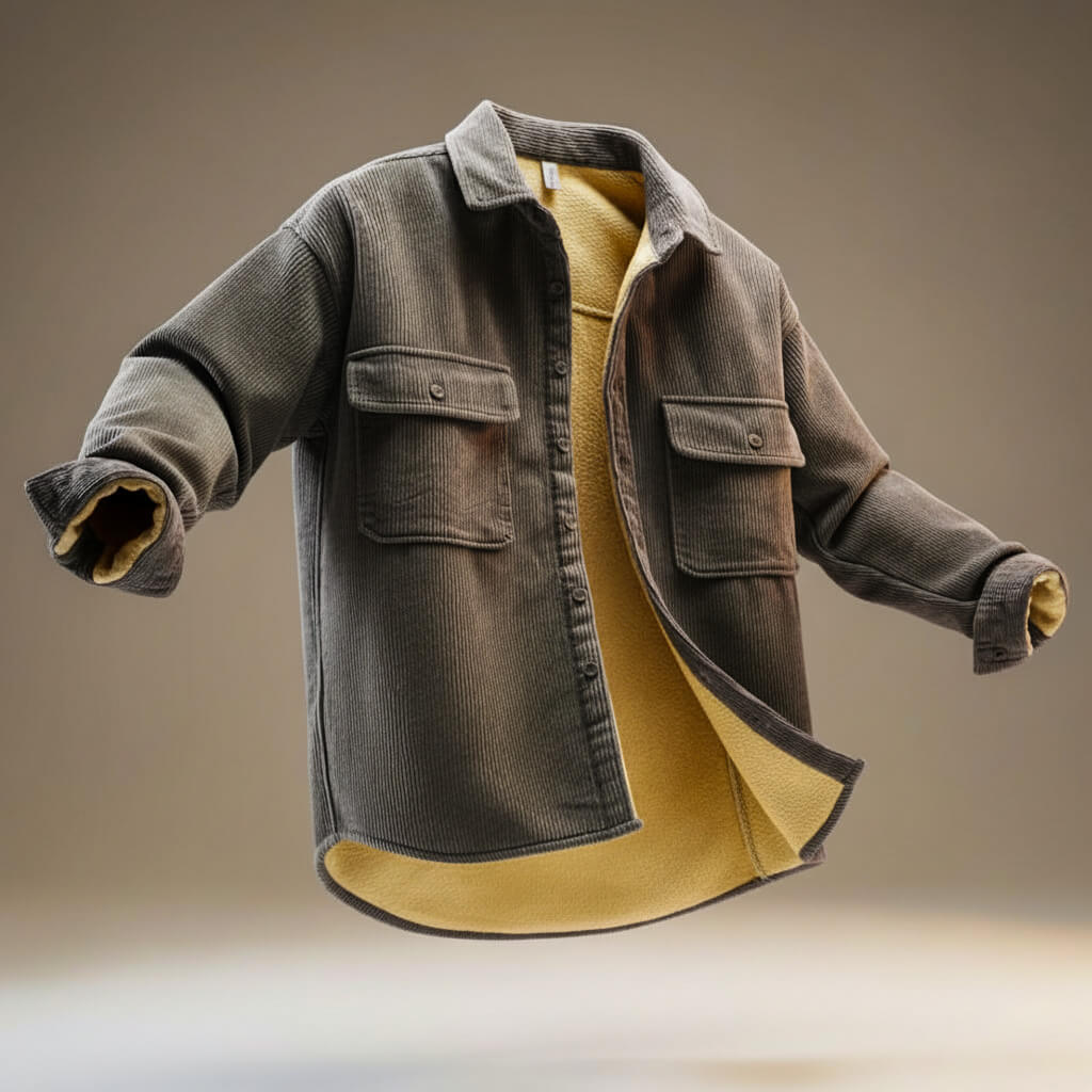 Luxury Textured Corduroy Coat
