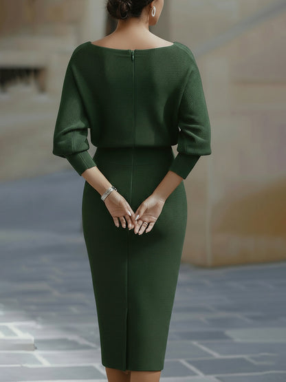 Flowy Knitted Mid Length Dress