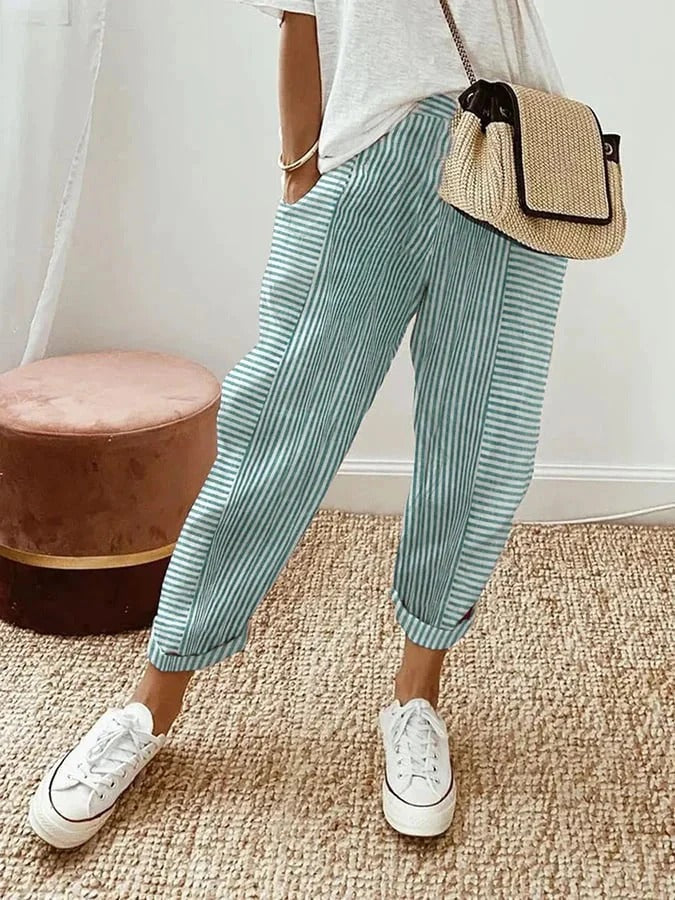 Women's Striped Cropped Pants
