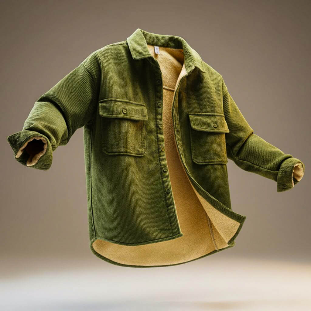 Luxury Textured Corduroy Coat - VibreMode