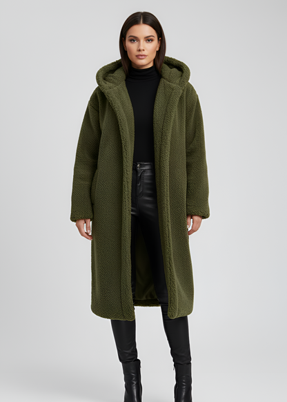 Women's Hooded Faux Fur Long Coat