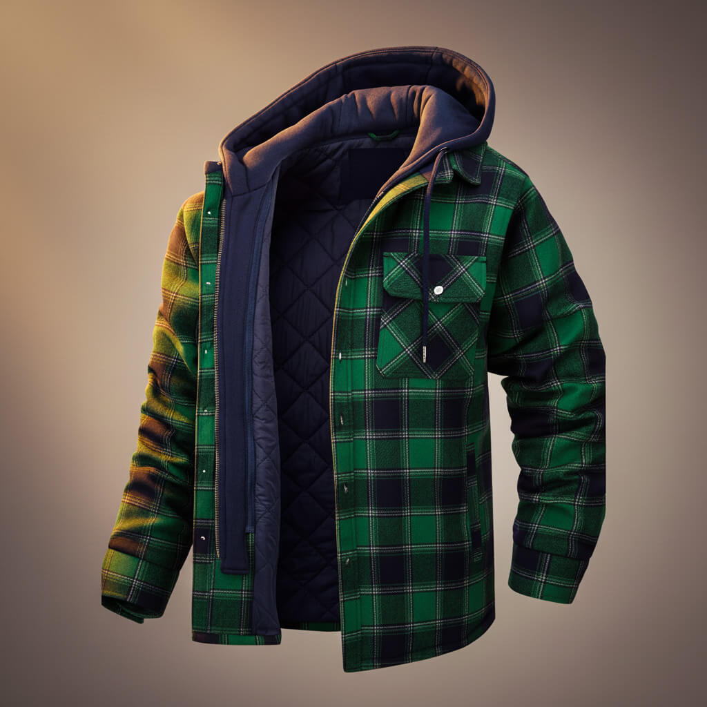 Classic Flannel Hooded Coat