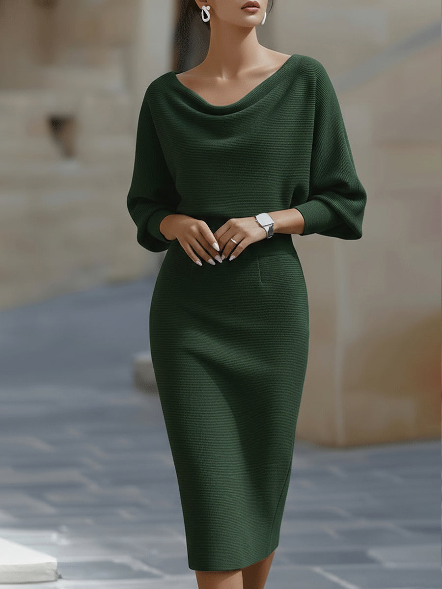 Flowy Knitted Mid Length Dress