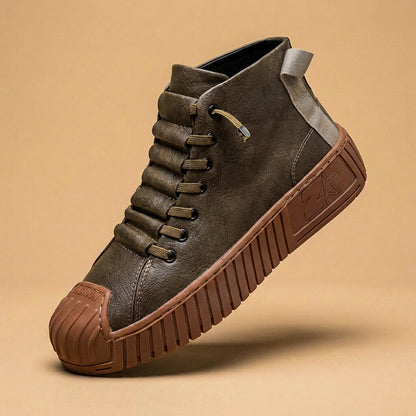 Premium Tall Leather Basketball Shoes - VibreMode