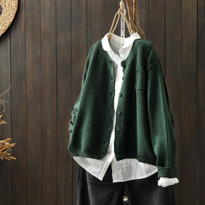 Women's Oversized Knit Cardigan With Pockets