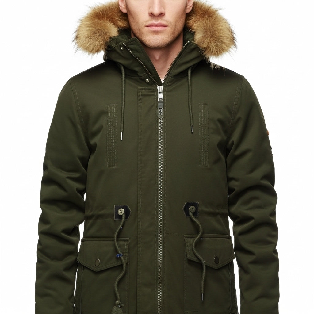 Men's Camouflage Hooded Parka Thick Windproof Velvet Jacket