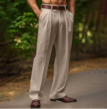 Image of Gregory | Men's Pleated Wide Leg Dress Pants