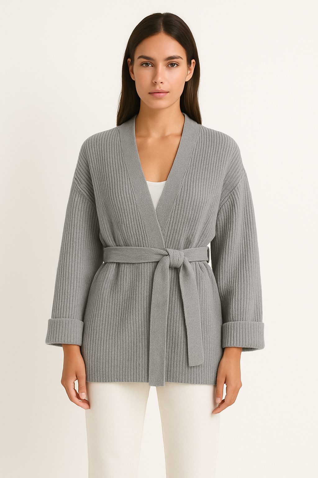 Image of Greta | Women's Ribbed Knit Open Front Cardigan