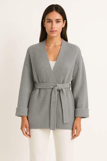 Image of Greta | Women's Ribbed Knit Open Front Cardigan