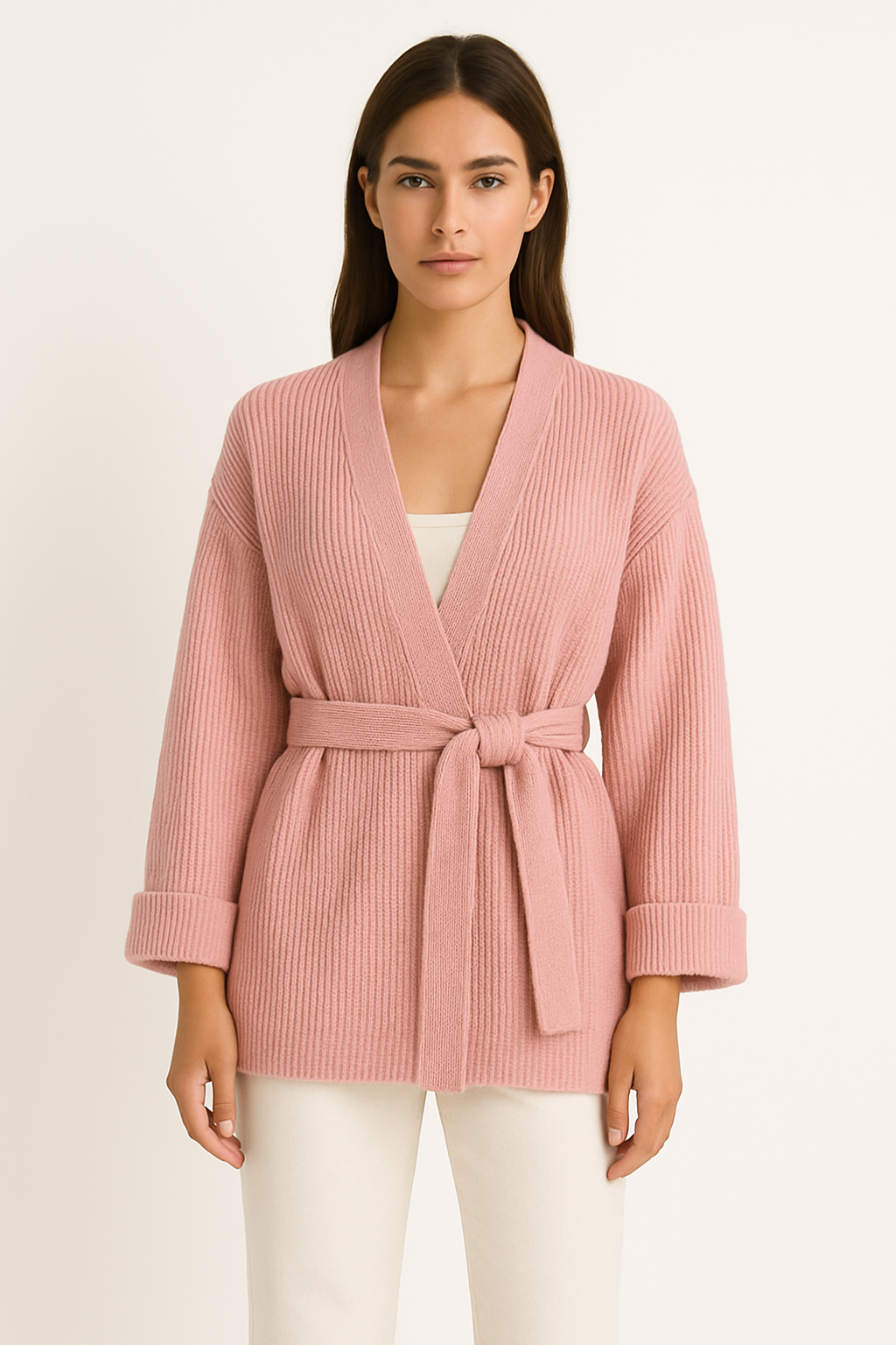 Image of Greta | Women's Ribbed Knit Open Front Cardigan