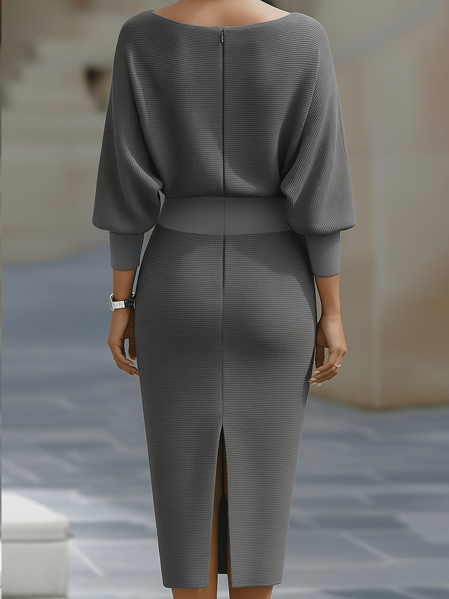 Flowy Knitted Mid Length Dress
