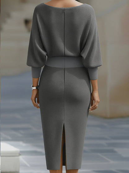 Flowy Knitted Mid Length Dress
