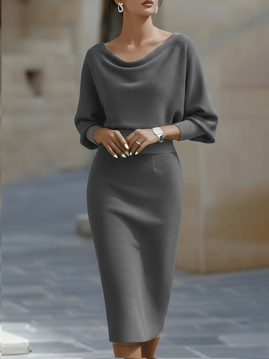 Flowy Knitted Mid Length Dress